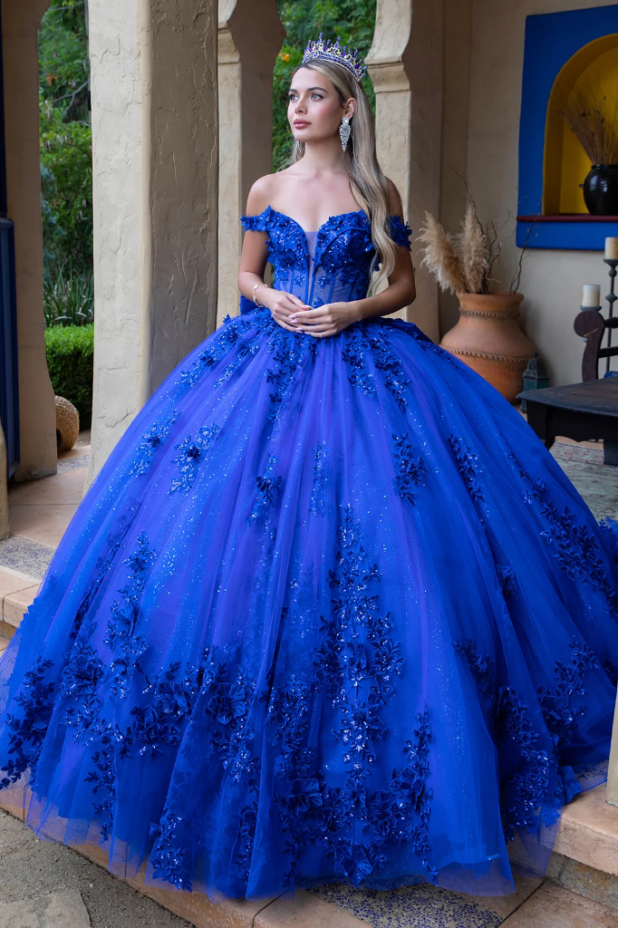 Vestido escote corazón con aplicaciones de flor en 3D (XS)