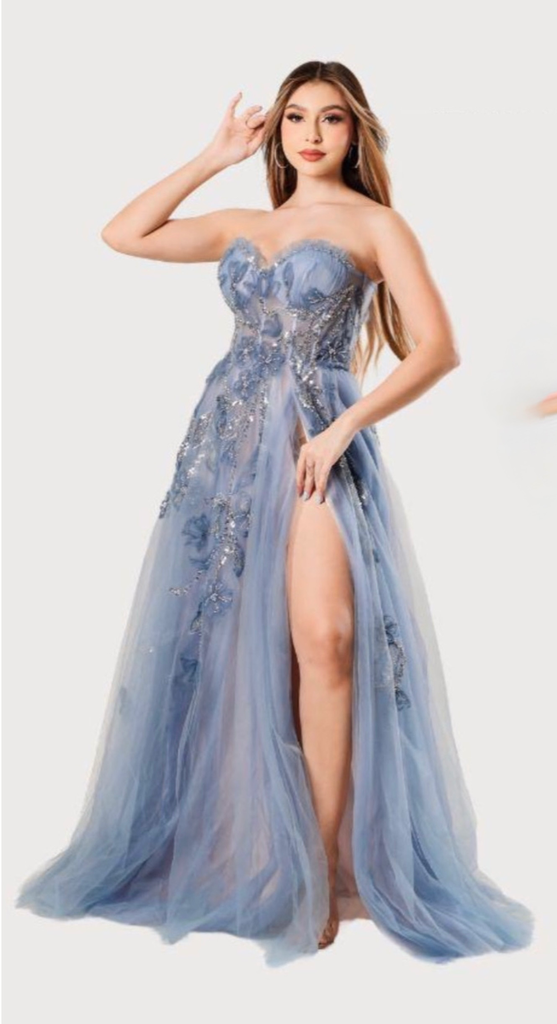 Vestido línea A bordado florales (8)