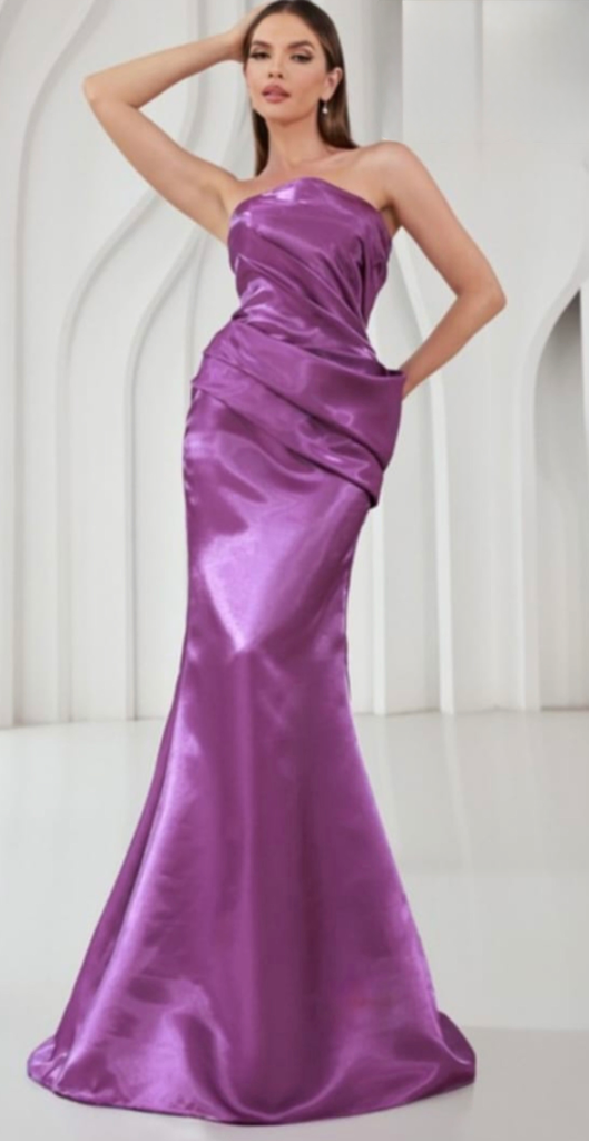 Vestido ajustado plisado glass organza (4)