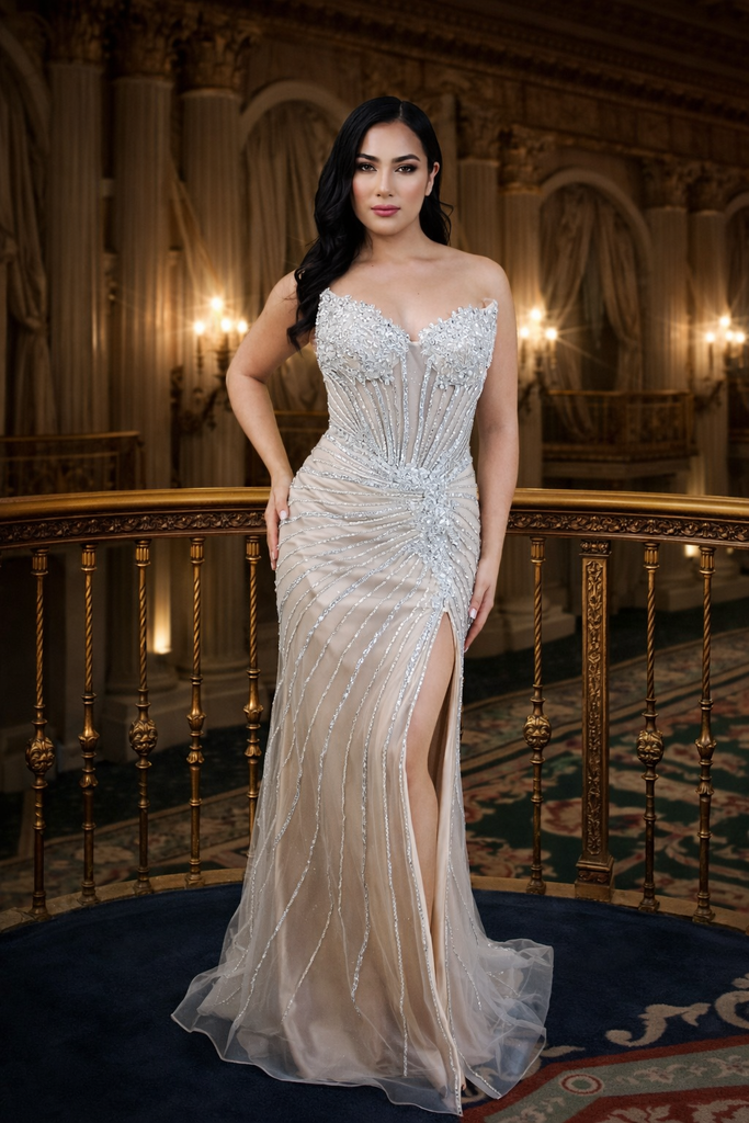 Vestido corte sirena escote corazón